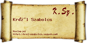 Král Szabolcs névjegykártya