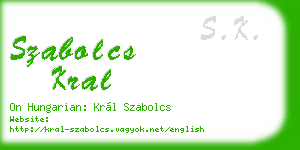 szabolcs kral business card